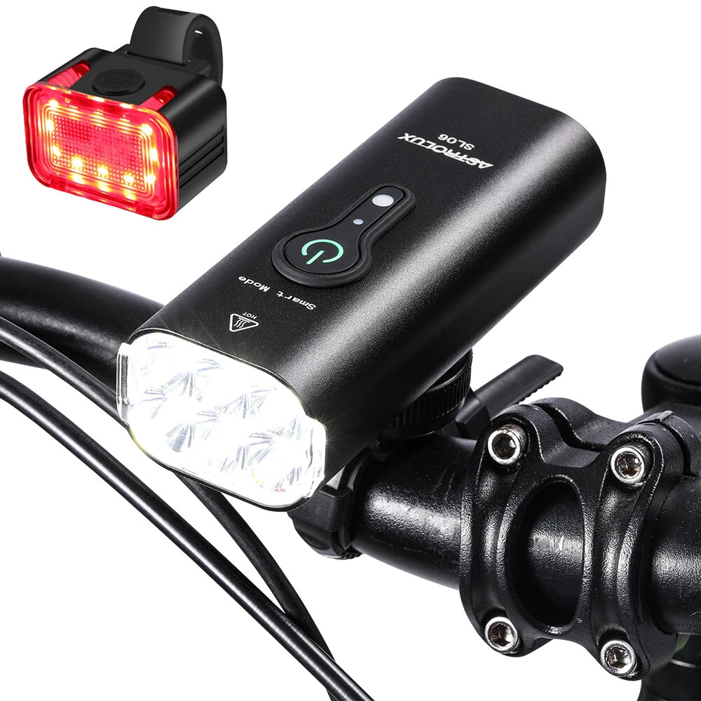 (image for) Astrolux® SL06 2000Lm Brightness & Vibration Smart Sensing Bike Headlights 6 LED 4800mAh Battery IPX6 Waterproof 6 Light Modes Type-C USB Rechargeable Aluminum Alloy Front Light for Elect