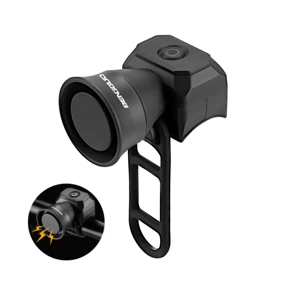 (image for) BENGGUO Bicycle Horn 120dB High Sound Bike Bell Horn 5 Light Modes 200mAh Type-C Waterproof Electric Horn for Cycling
