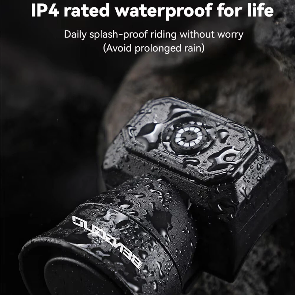 (image for) BENGGUO Bicycle Horn 120dB High Sound Bike Bell Horn 5 Light Modes 200mAh Type-C Waterproof Electric Horn for Cycling