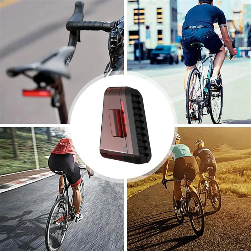 (image for) BIKIGHT Smart Bicycles Taillight 5 Modes Brightness 300mAh Battery Type-C Rechargeable Waterproof Warning Rear Light for Cycling