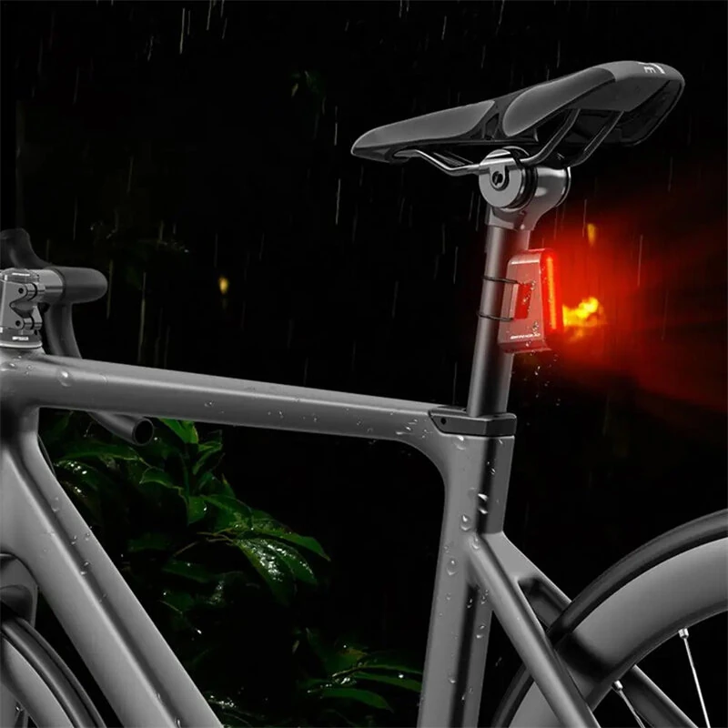 (image for) BIKIGHT Smart Bicycles Taillight 5 Modes Brightness 300mAh Battery Type-C Rechargeable Waterproof Warning Rear Light for Cycling