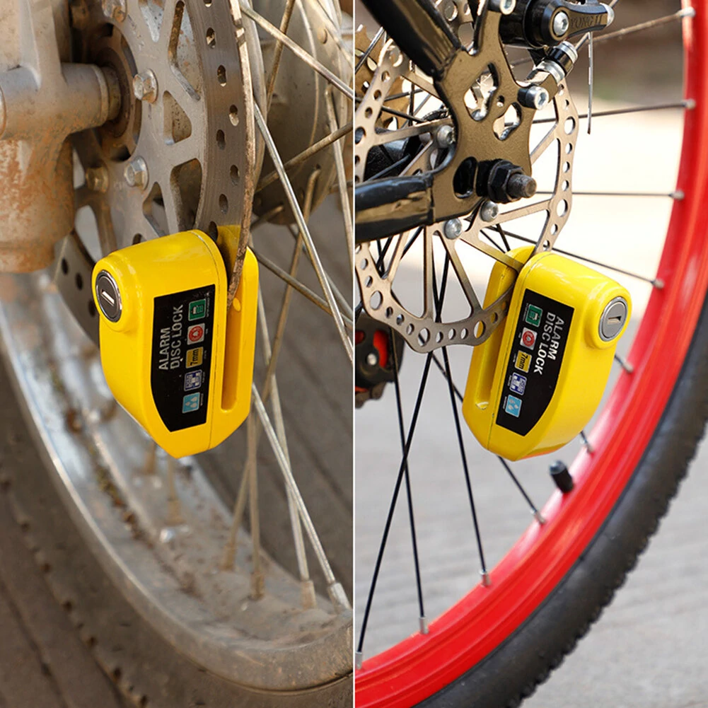 (image for) Bike Loud Warning Lock Security Alarm Protection Waterproof Large Capacity Battery Aluminum Alloy Wheel Lock for Motorcycle Scooter