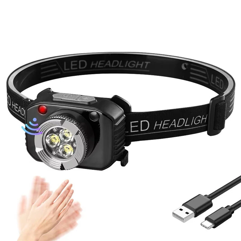(image for) Smart Sensor Mini LED Headlamp Rechargeable Headlight Built-in Battery Led Headlamp Camping Fishing Flashlight